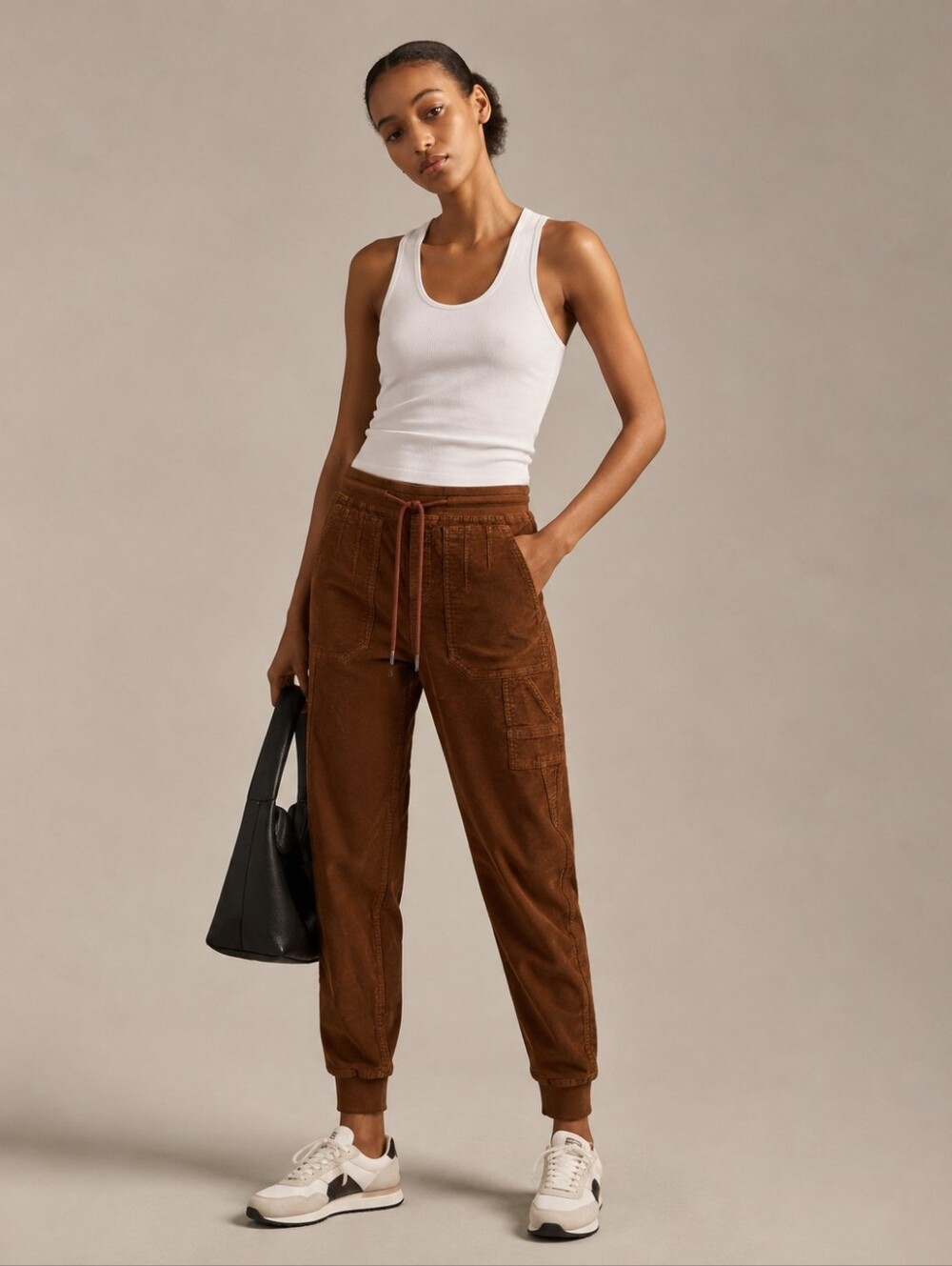 Anthropologie Leigh Corduroy Jogger Pants Burnt Orange Size XS
